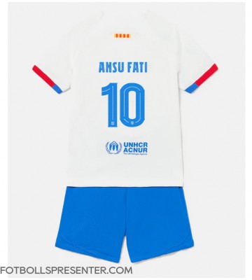 Barcelona Ansu Fati #10 Bortatröja Barn 2023-24 Kortärmad (+ korta byxor)